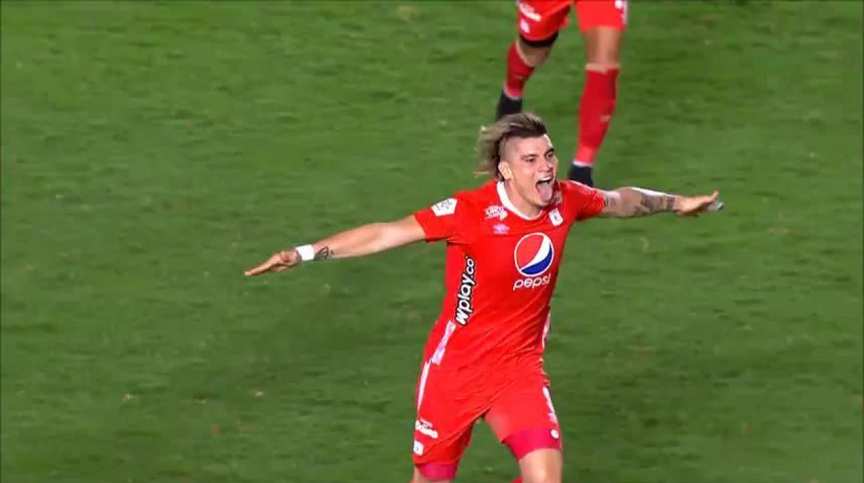 Michael Rangel festejando el segundo gol americano.