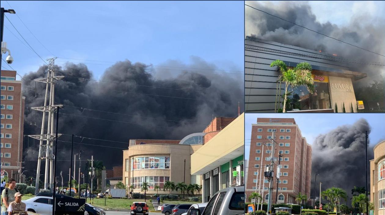 Así se ve la conflagración en el norte de Barranquilla.