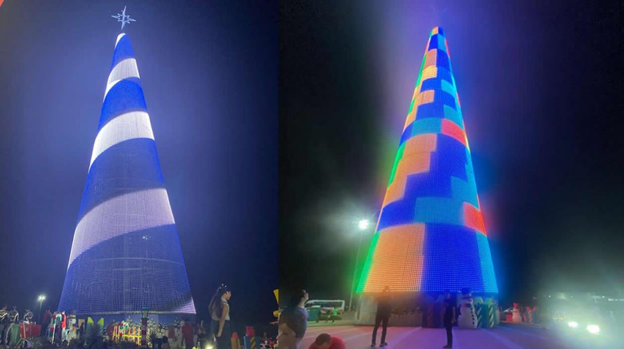El árbol de navidad de Barranquilla supera en 14 metros la Ventana al Mundo.
