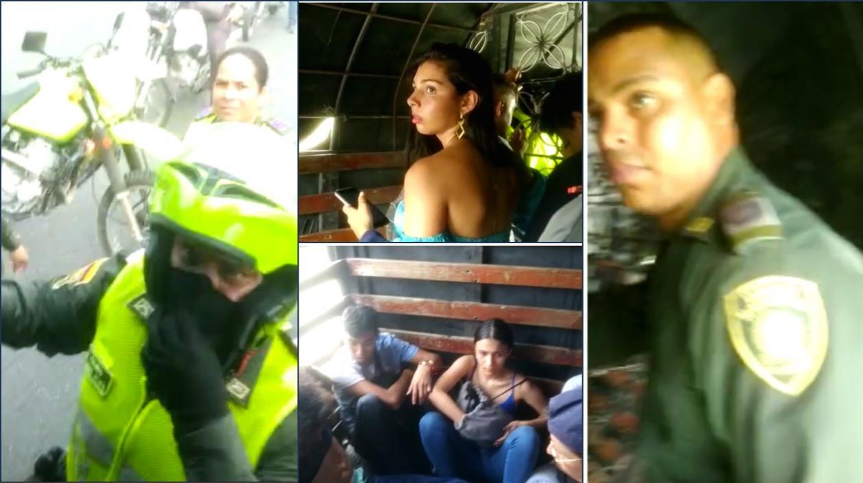 Los comunicadores fueron retenidos por la Policía.