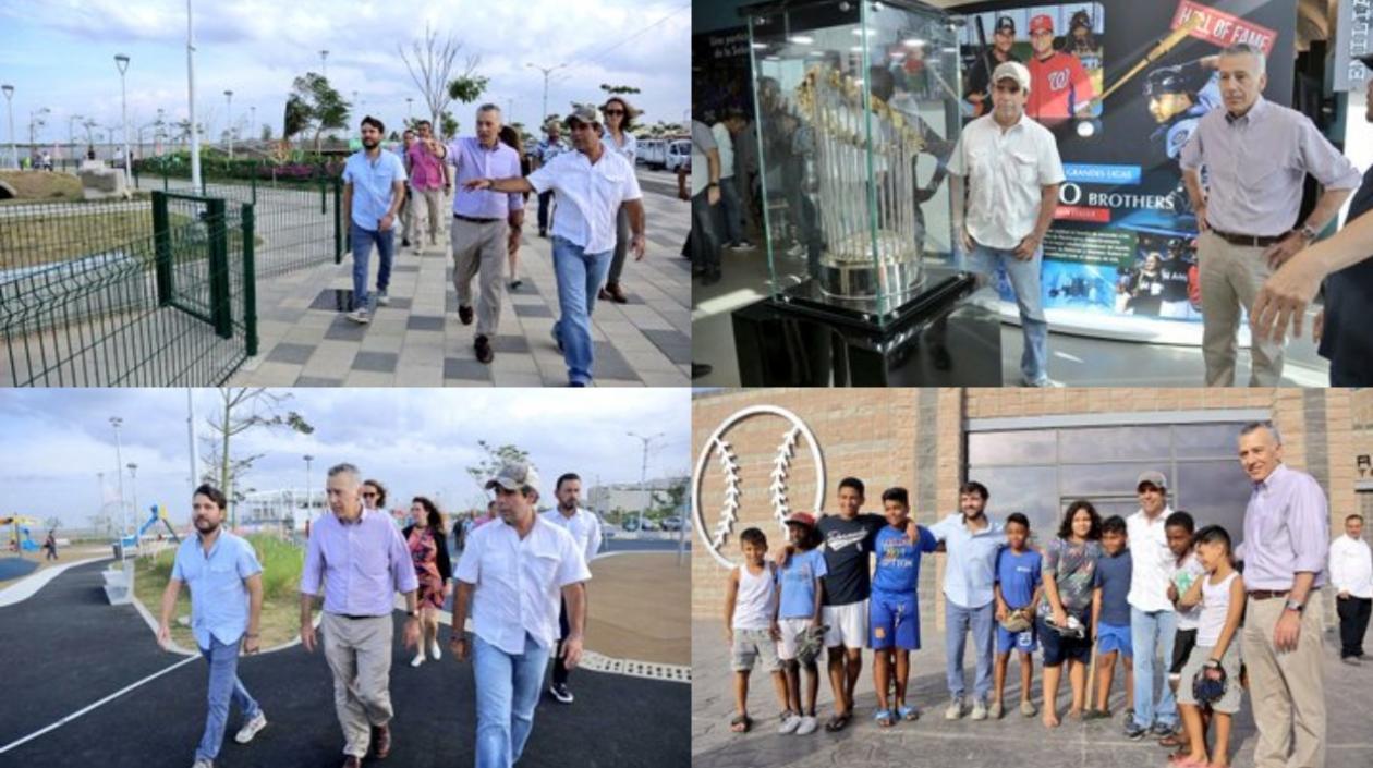 Alejandro Char, Jaime Pumarejo y Philip Goldberg, durante el recorrido.
