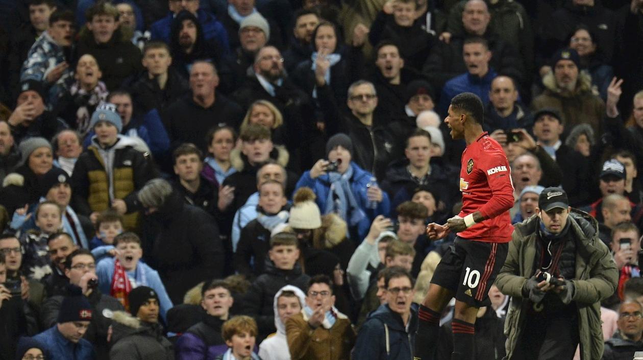 La celebración de Marcus Rashford.
