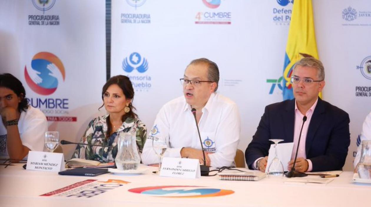 El Procurador Fernando Carrillo y el Presidente Iván Duque.