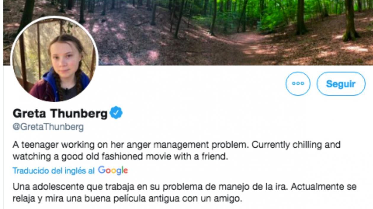 La adolescente le respondió de una manera particular a Trump en su cuenta de Twitter.