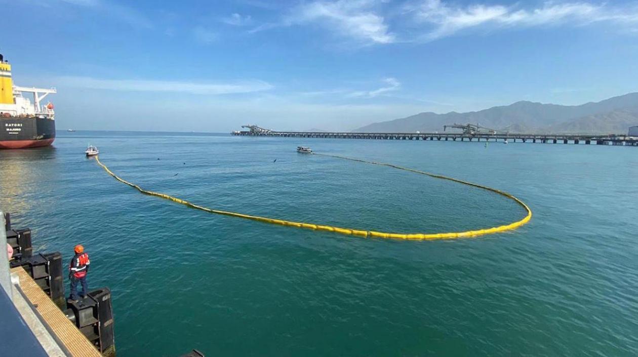 En simulacro en plena acción.