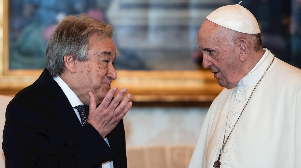 António Guterres y el Papa Francisco.