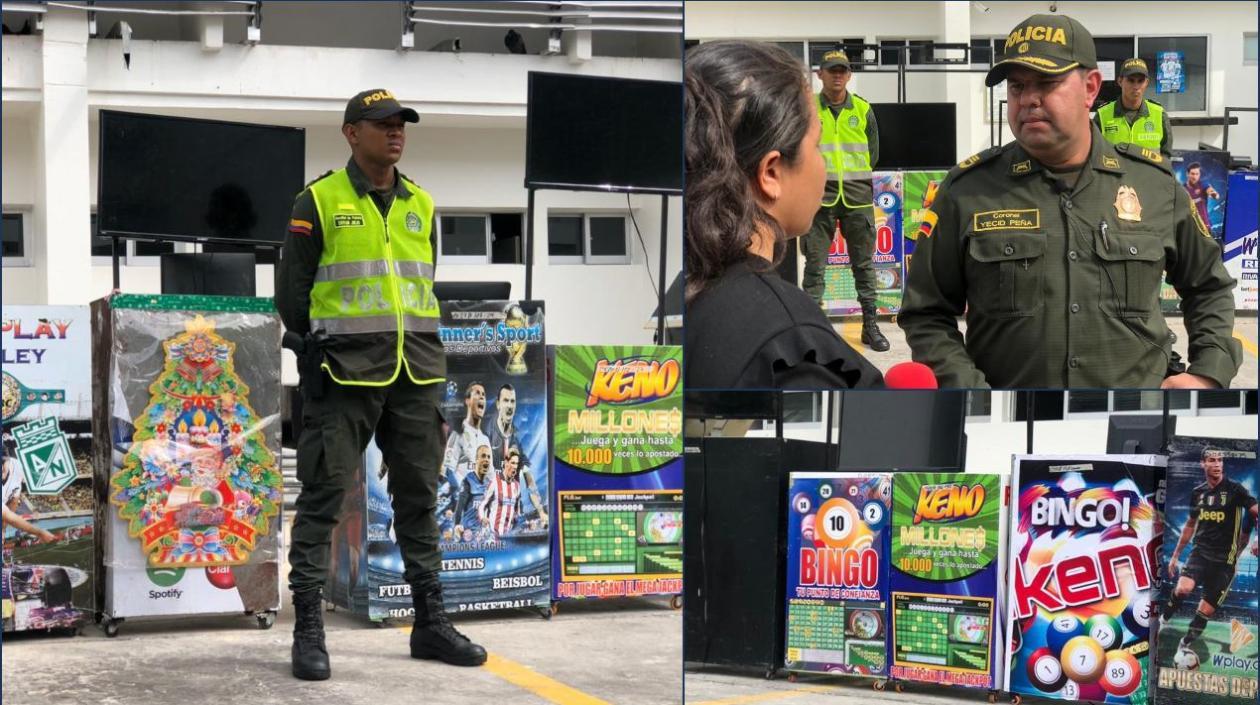 La Policía incautó 23 máquinas electrónicas usadas para esta actividada.