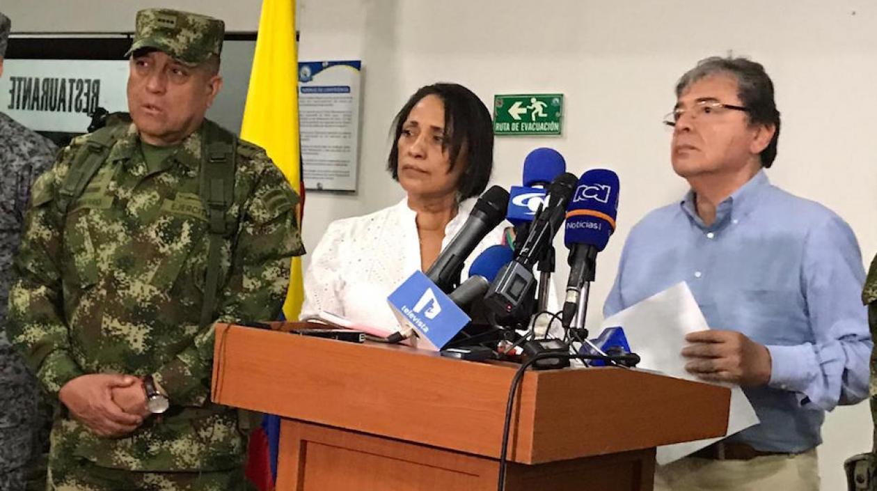 El Ministro de Defensa, Carlos Holmes Trujillo, al término del Consejo de Seguridad.