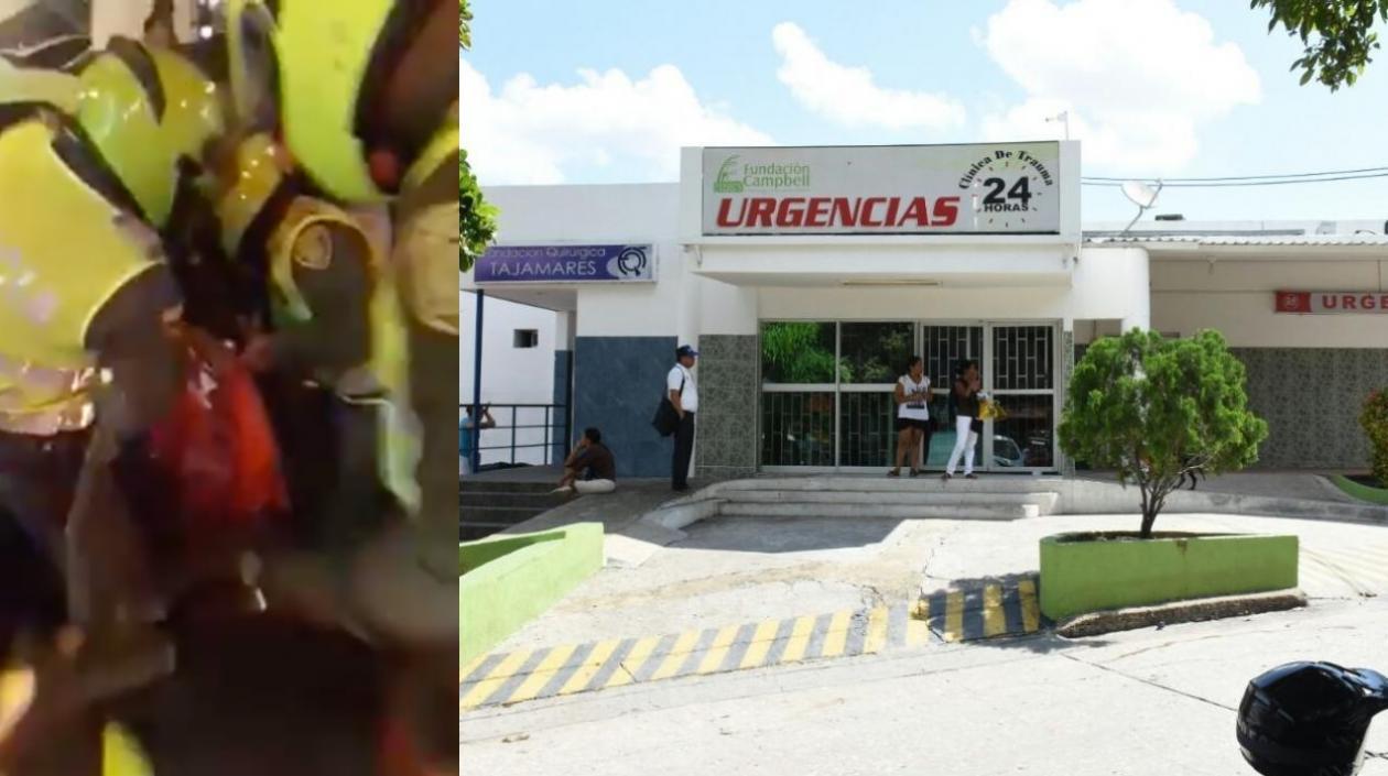 'El Brayita' auxiliado por la Policía y la Clínica Campbell.