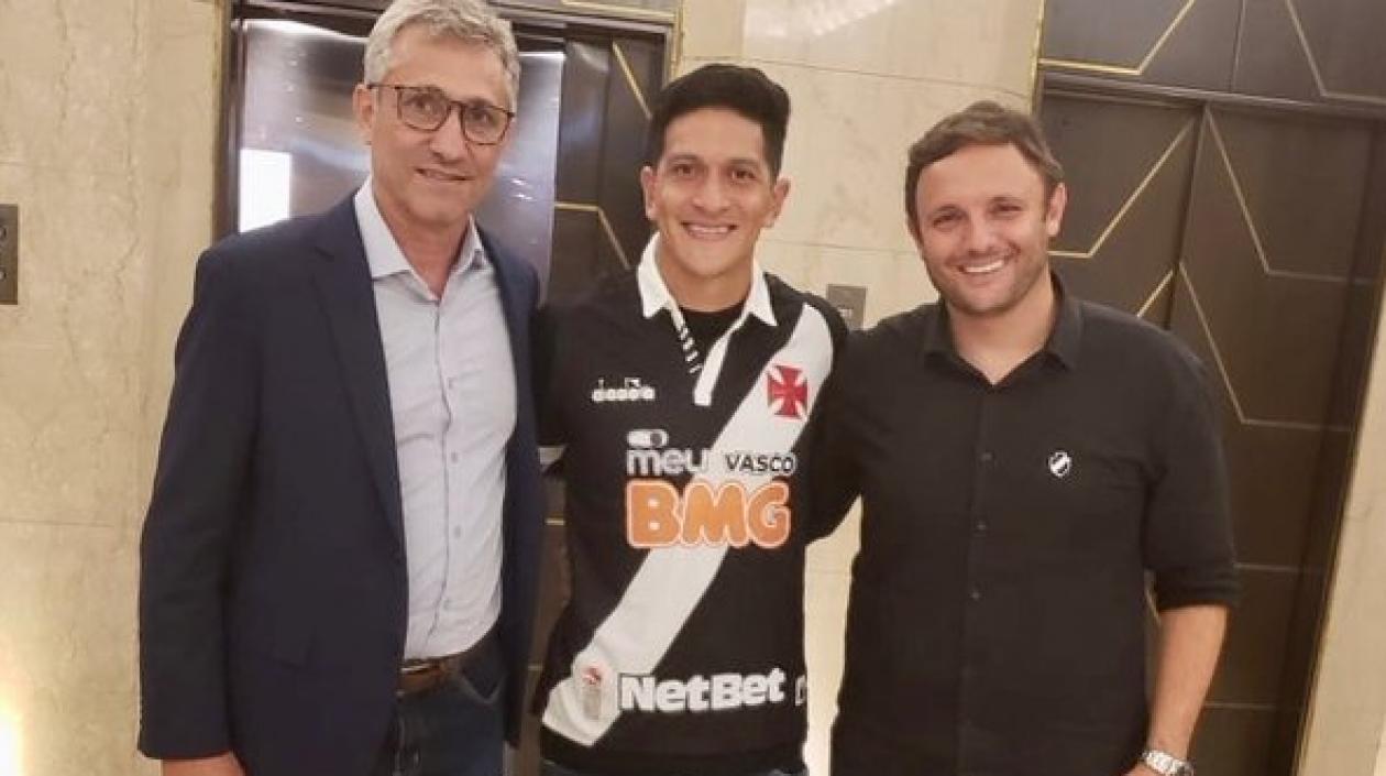 Germán Cano con la camiseta del Vasco da Gama.