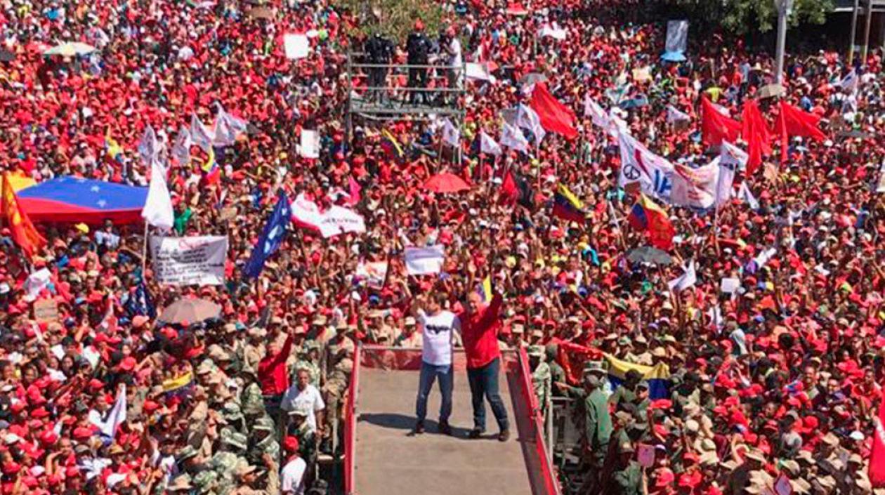 Concentraciones chavistas en el oeste de Caracas.