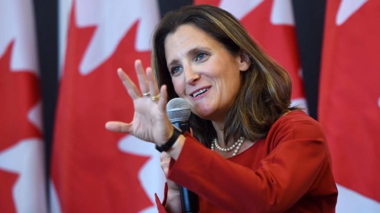 Chrystia Freeland,  ministra de Asuntos Exteriores de Canadá.