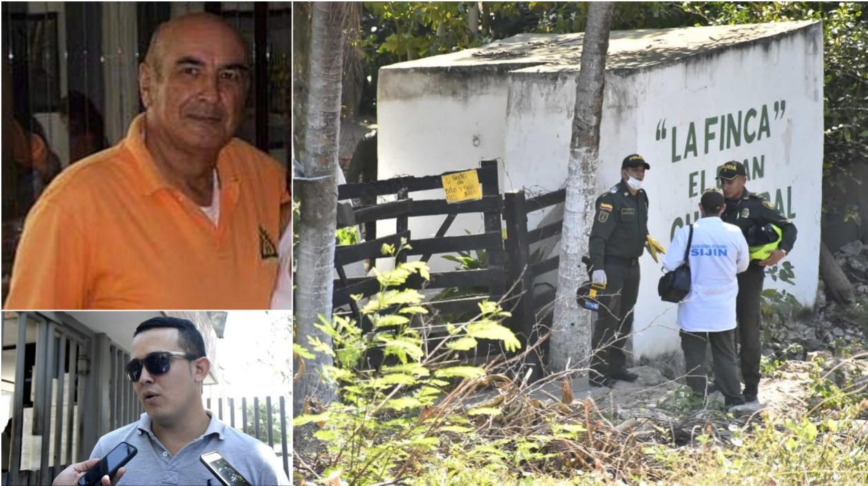 Jaime Herrán Oviedo fue asesinado en su finca junto con otras tres personas. Abajo, su hijo Víctor, quien encontró los cuerpos.