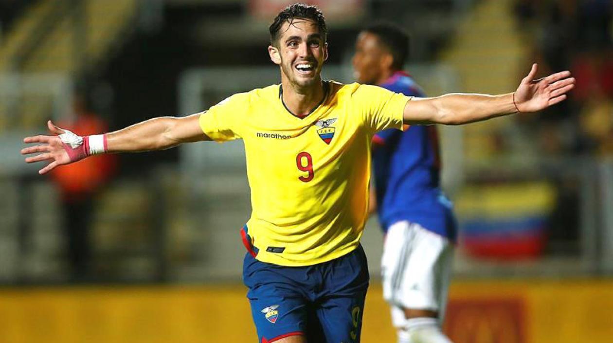 Leonardo Campana celebrando el gol ecuatoriano.