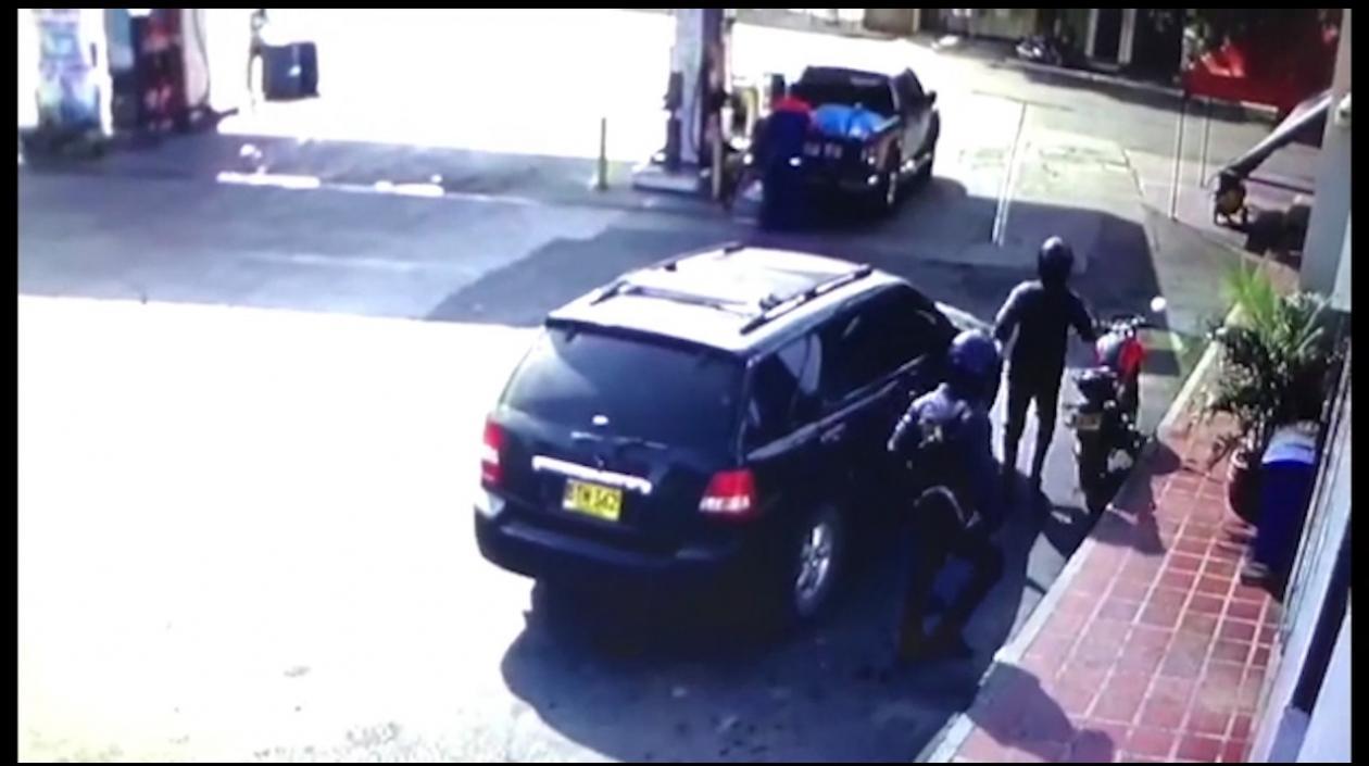 Momento del robo tentado.