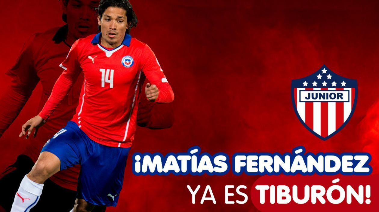 Matías Fernández ya es "tiburón", anunció el Junior.