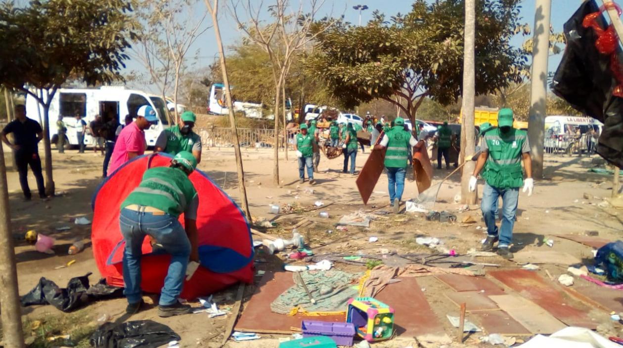 Imagen del desalojo.