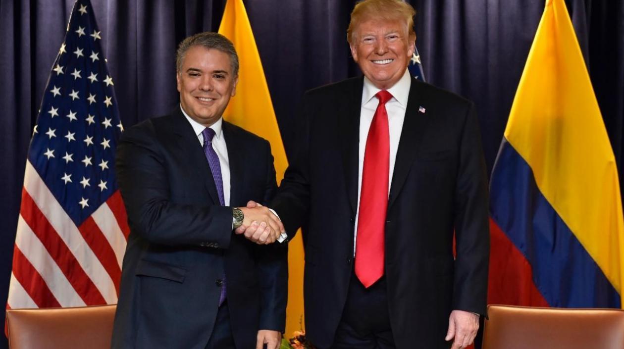 El Presidente de la República, Iván Duque y su homólogo Donald Trump.