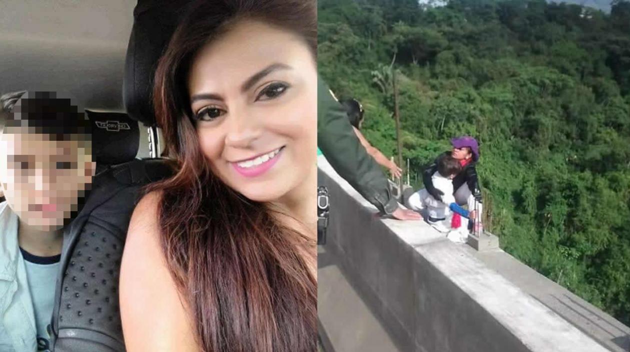 Foto en vida de Jessy Paola Moreno y su pequeño hijo.