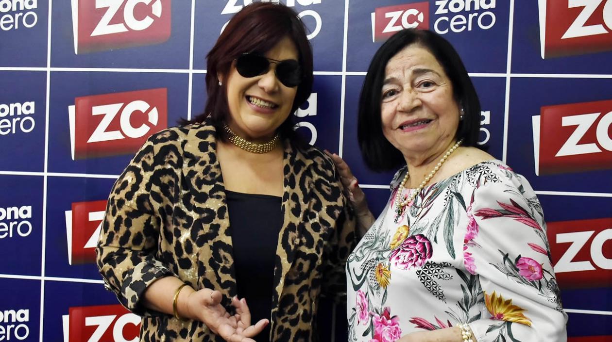 La merenguera Belkys Concepción y la coreógrafa Gloria Peña.