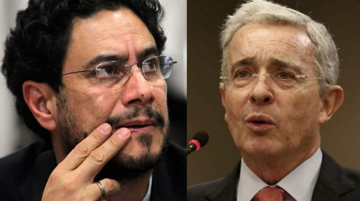 Los senadores Iván Cepeda y Álvaro Uribe Vélez.