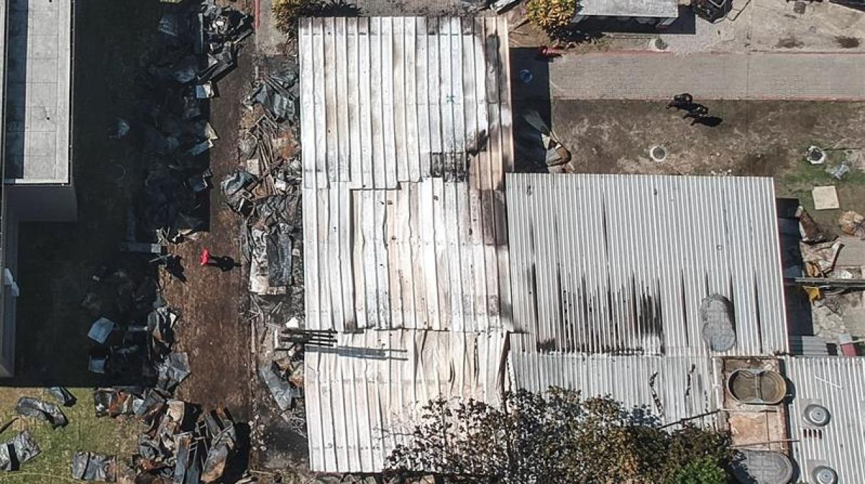 Así quedaron las instalaciones del club tras el incendio.