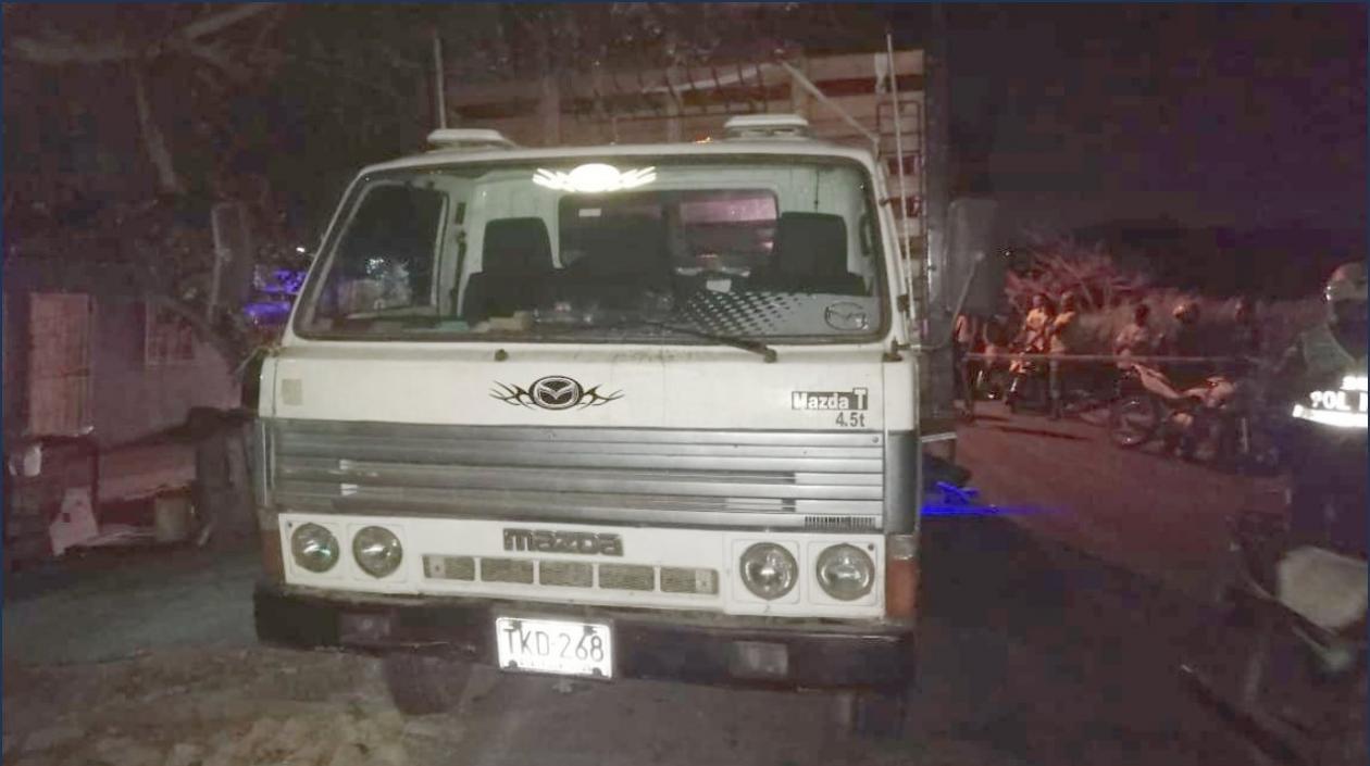 Camión involucrado en el accidente.