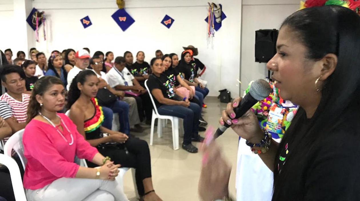 La Secretaria de Salud, Cindy Villegas, durante el lanzamiento de la campaña.