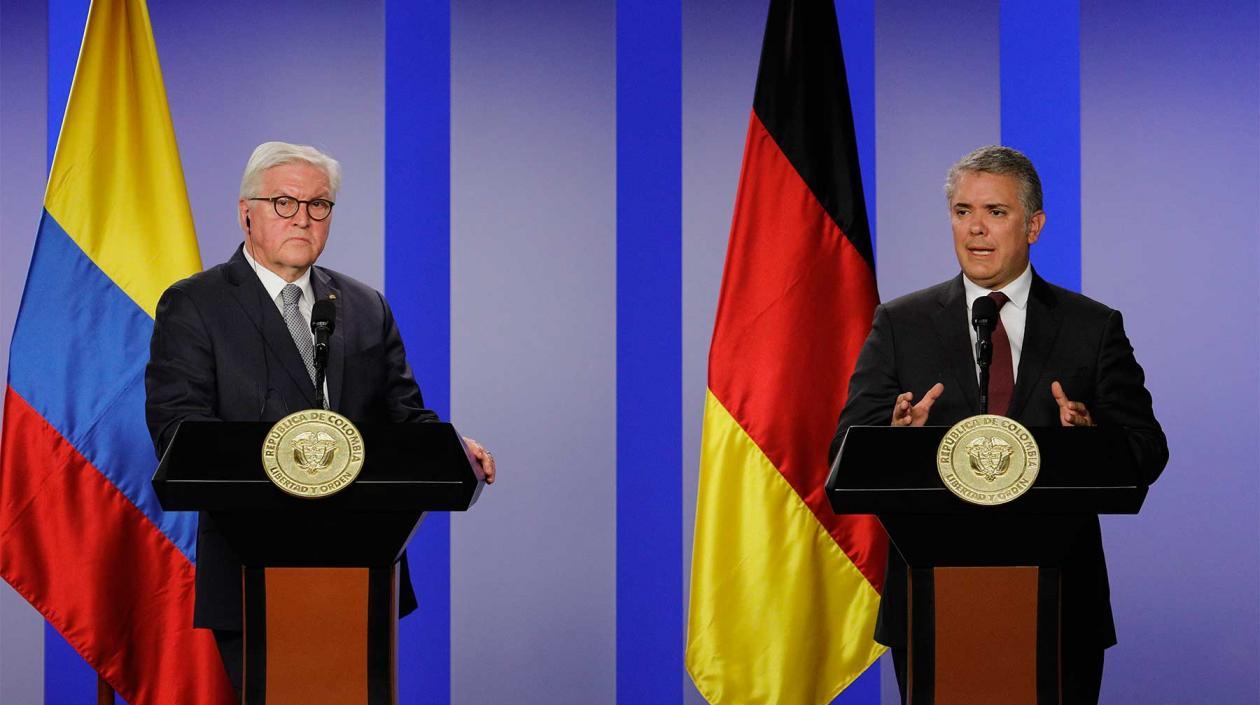 El Presidente Iván Duque y su homólogo de Alemania, Frank-Walter Steinmeier, quien este martes realizó una visita oficial a Colombia.