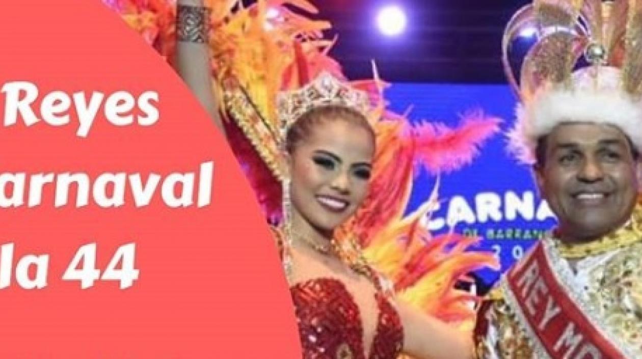 Kelly Restrepo y Pedro Tapias Reyes del Carnaval de la 44 2019.