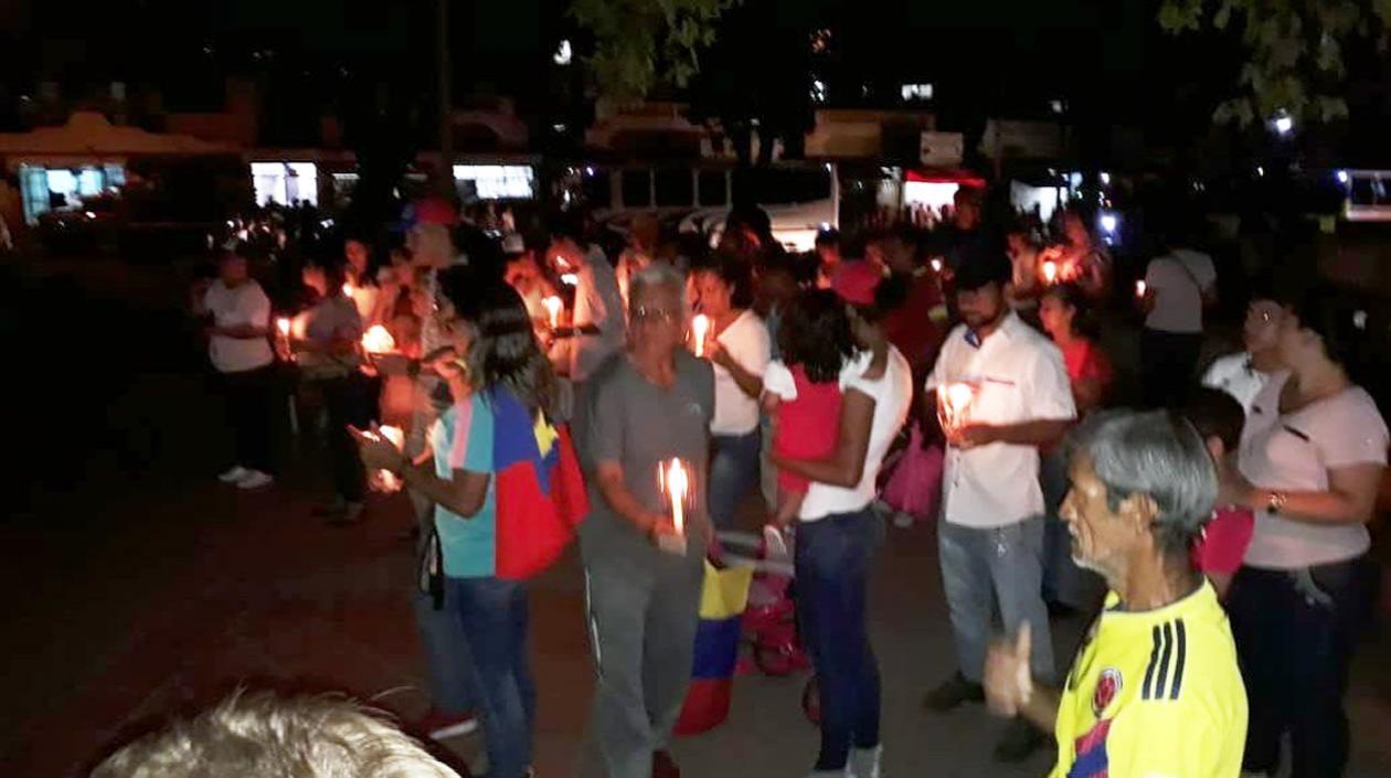 Vigilia en la ciudad fronteriza San Antonio del Táchira