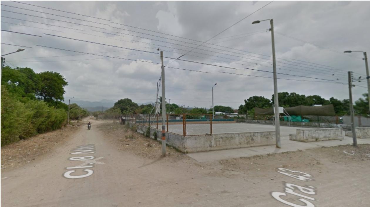 Cancha del barrio Paraguay en Aguachica para ilustrar la nota.