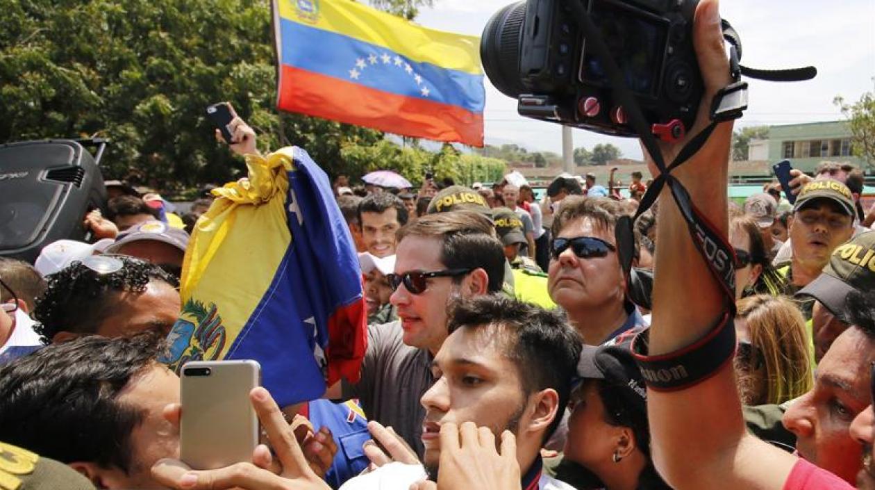 Marco Rubio en su visita a Cúcuta.