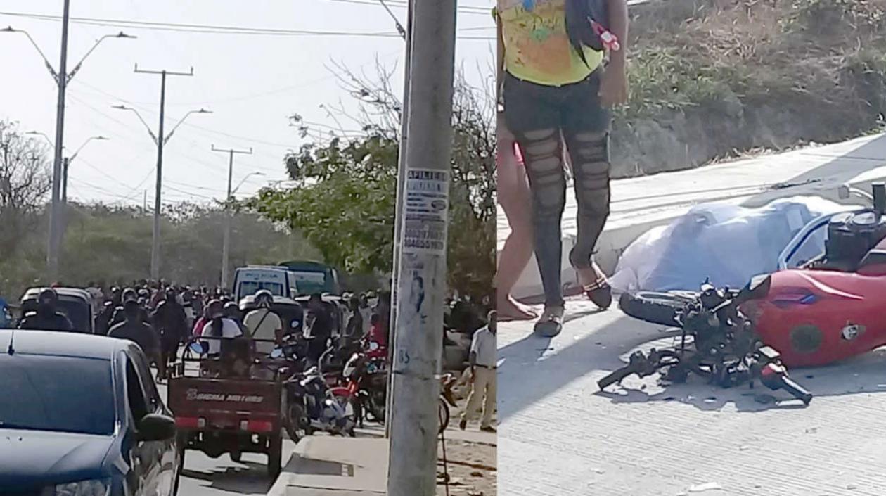 Aspecto del accidente en La Playa.