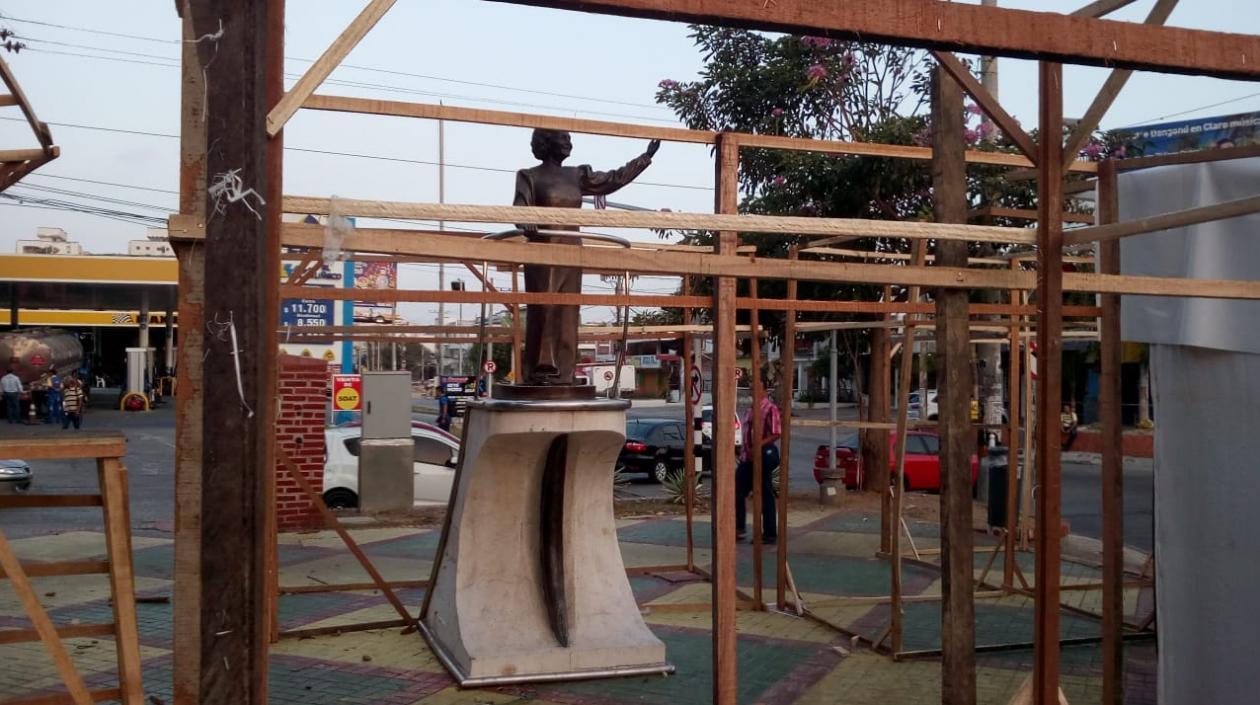 Imagen de cómo está la plazoleta de Esthercita Forero, en el norte de Barranquilla.