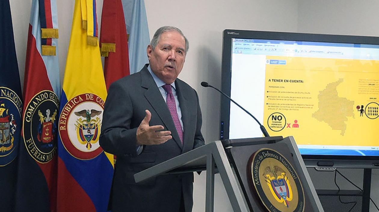 El Ministro de Defensa, Guillermo Botero
