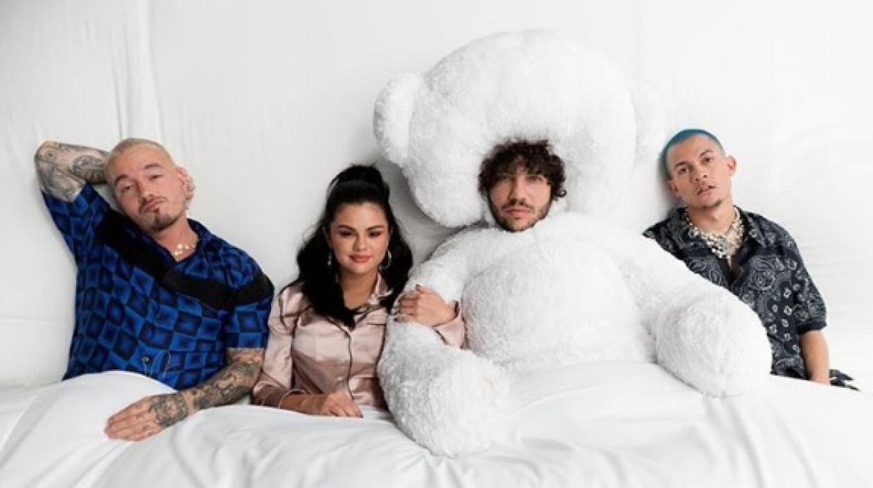 J Balvin, Selena Gómez, Benny Blanco y Tainy.