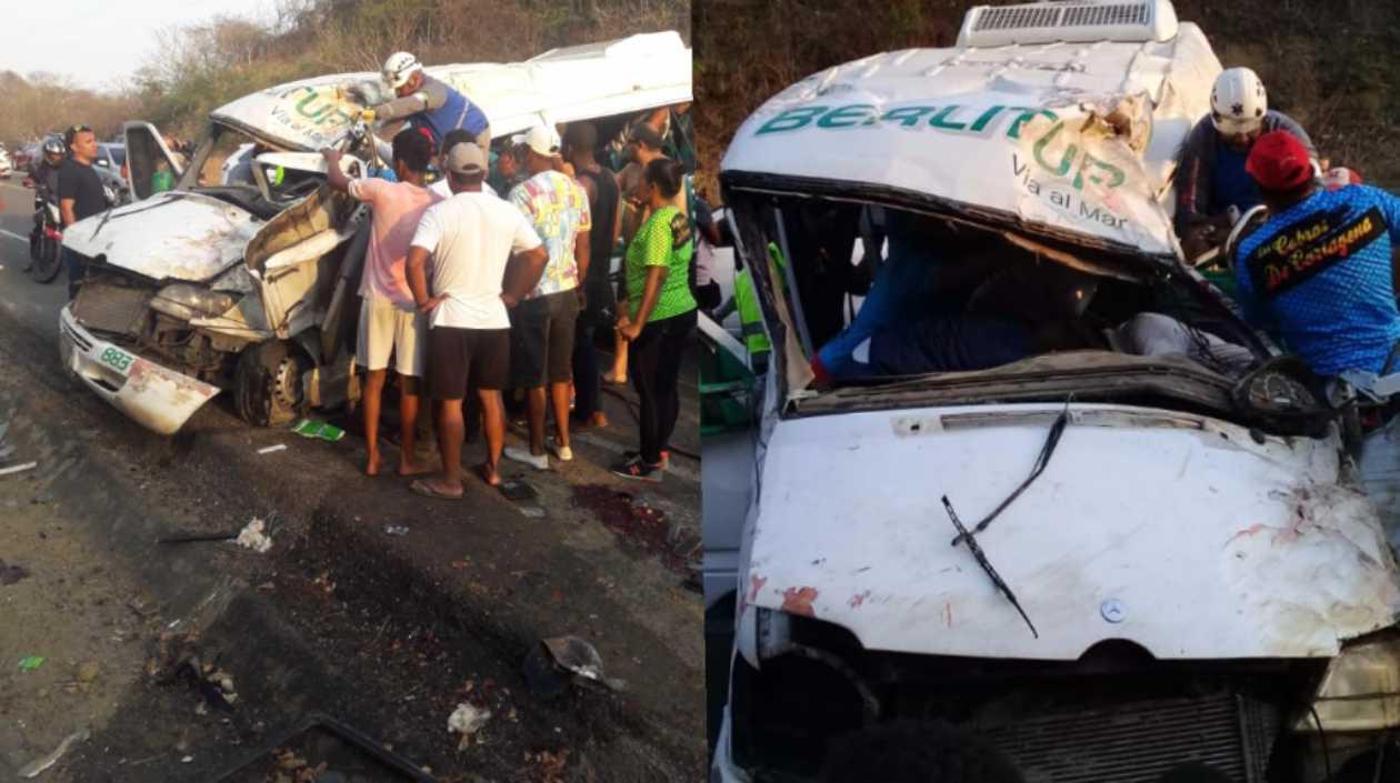 Estado en que quedó uno de los vehículos.