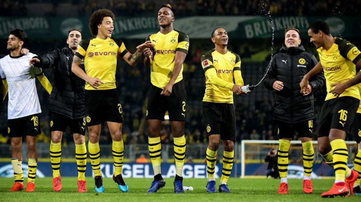 Los jugadores del Dortmund.