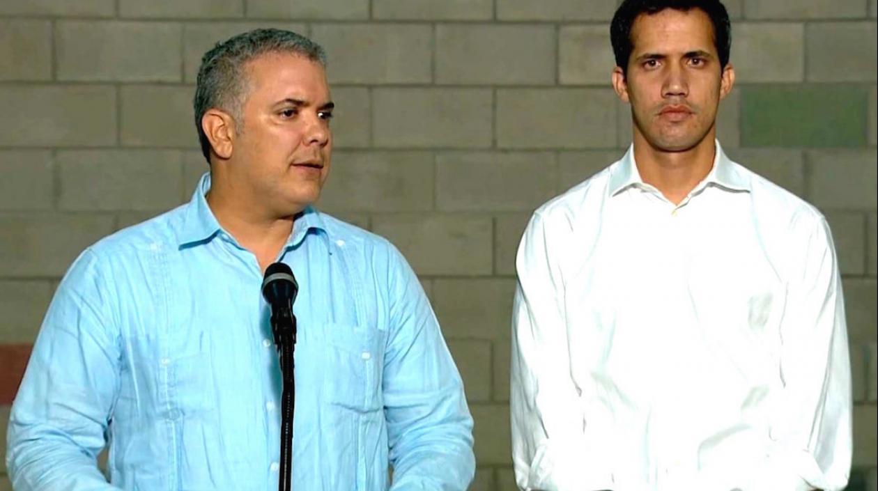 El Presidente Iván Duque y Juan Guaidó.