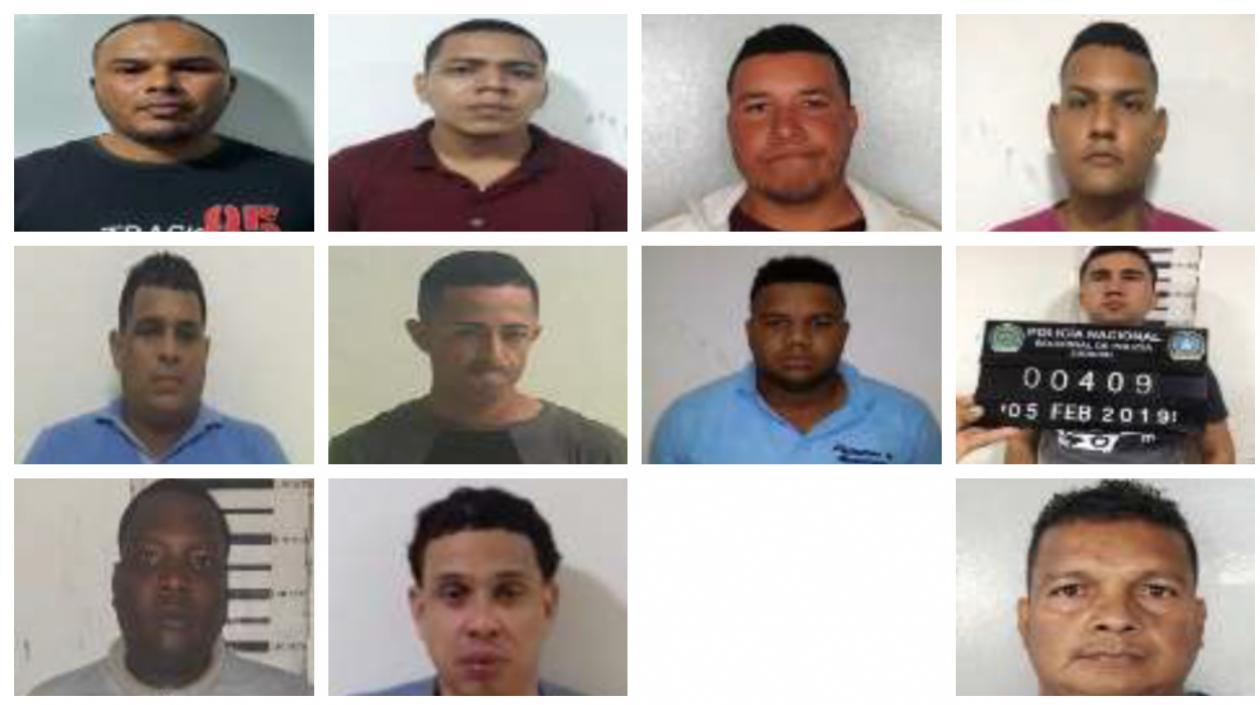 Los 11 capturados por las autoridades.