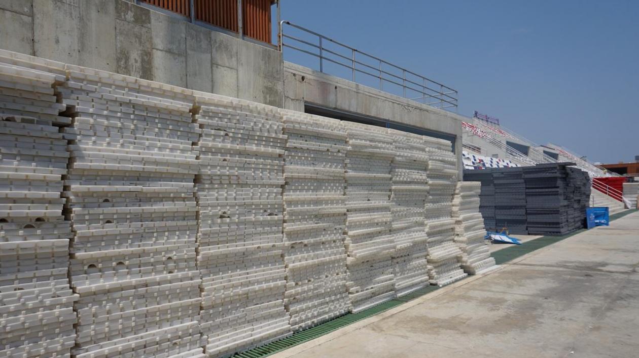 Estiba que será instalada en el gramado del Romelio Martínez. 