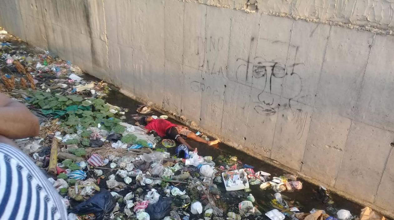 Arroyo donde fue hallado el cuerpo de joven en La Chinita.