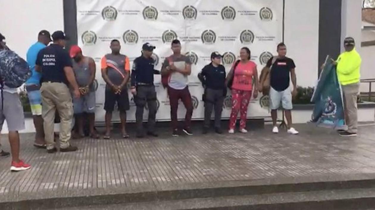 Foto de los capturados.