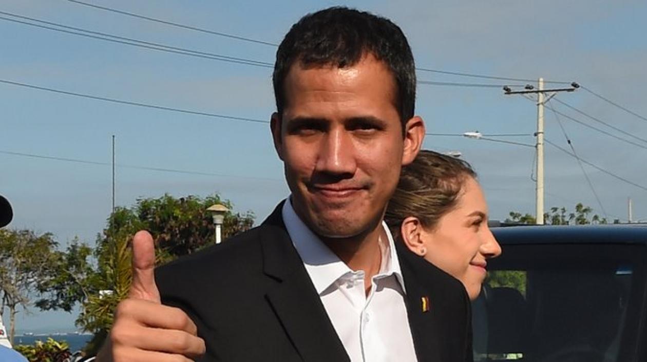 Juan Guaidó a su llegada a Venezuela.