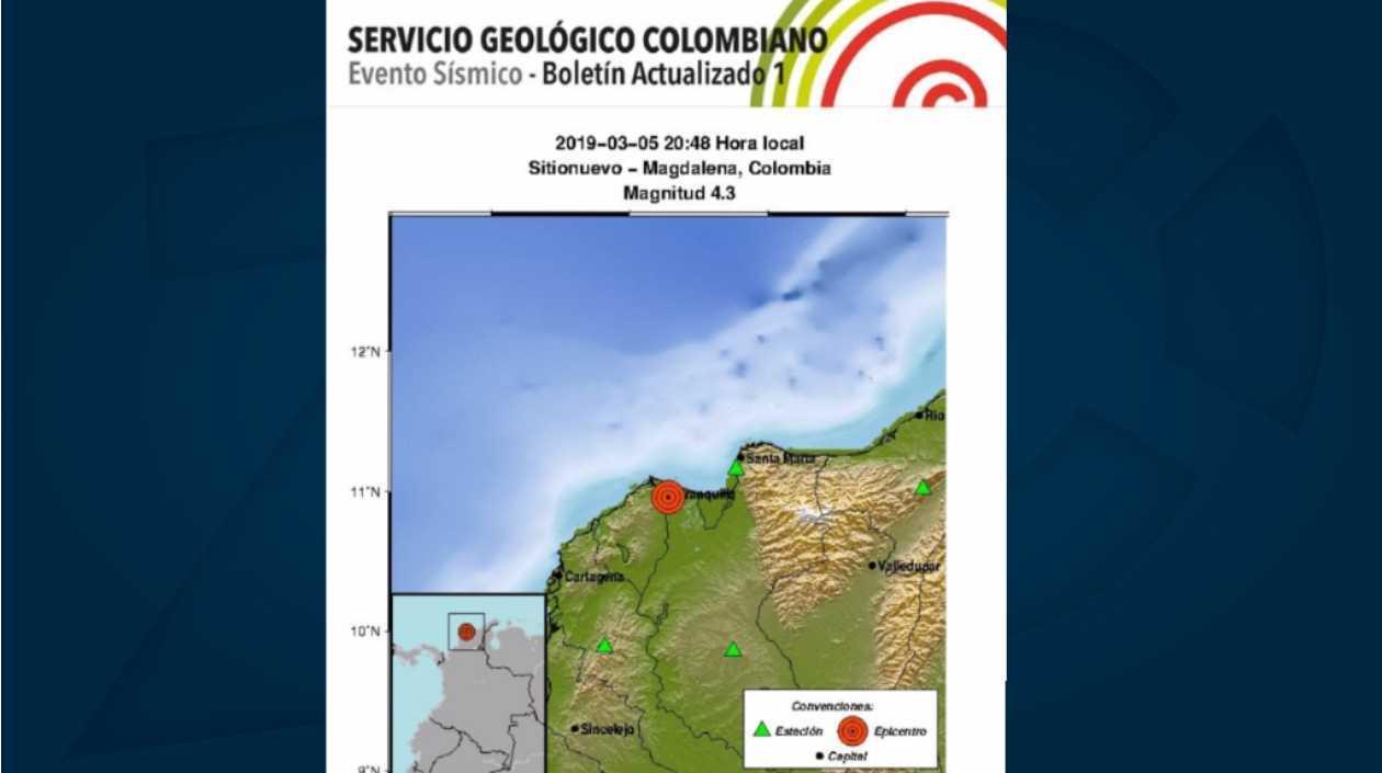 Epicentro del evento.