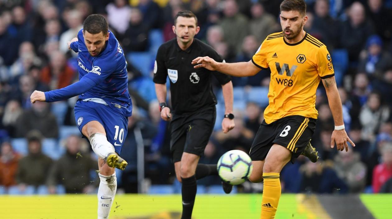 Momento del gol de Hazard.