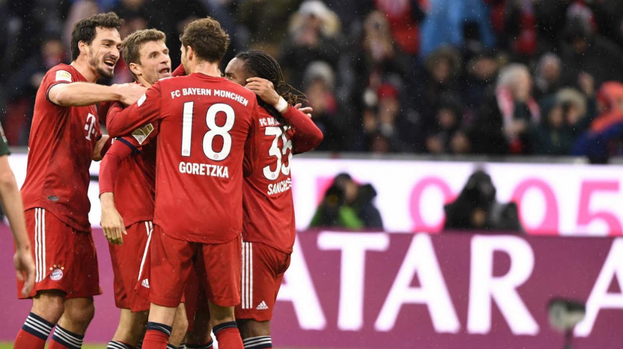 Jugadores del Bayern Múnich celebran un gol. 