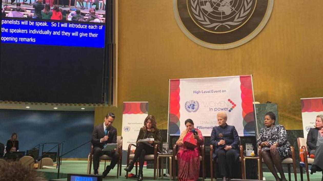 Vicepresidenta en el foro "Mujeres en el Poder" de Naciones Unidas.