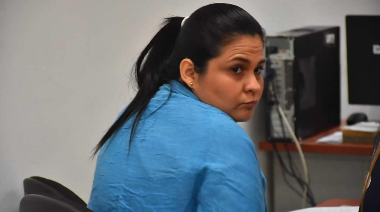 Dayana Jassir, durante una audiencia en el proceso por el homicidio de su esposo Eduardo Pinto Viloria.